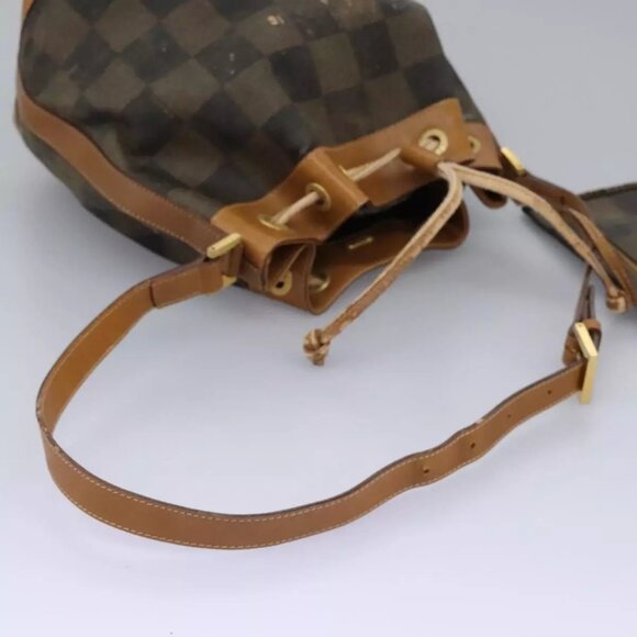 FENDI Pecan Canvas Shoulder Bag PVC Leather Brown Auth - Picture 8 of 16